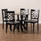 Baxton Studio Alisa Grey Upholstered and Dark Brown Finished Wood 5-Piece Dining Set 172-9728-10900 - alternate 4